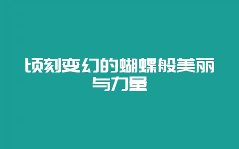顷刻变幻的蝴蝶般美丽与力量-会东网