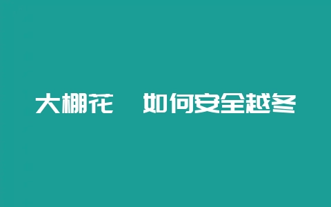 大棚花卉如何安全越冬-会东网