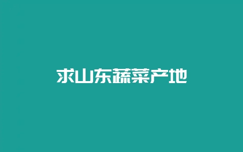求山东蔬菜产地-会东网