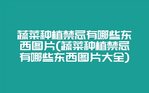 蔬菜种植禁忌有哪些东西图片(蔬菜种植禁忌有哪些东西图片大全)-会东网