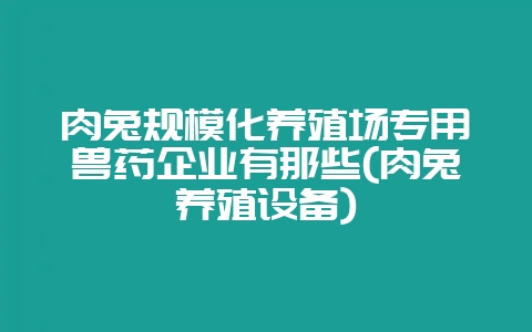 肉兔规模化养殖场专用兽药企业有那些(肉兔养殖设备)-会东网
