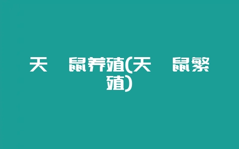 天竺鼠养殖(天竺鼠繁殖)-会东网