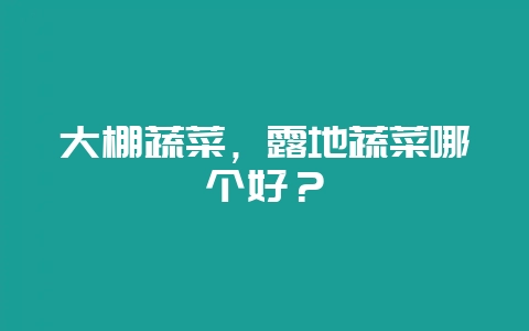 大棚蔬菜,露地蔬菜哪个好?-会东网