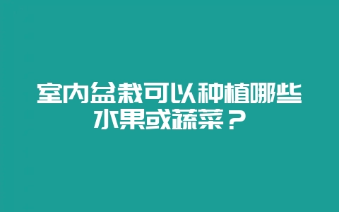 室内盆栽可以种植哪些水果或蔬菜？-会东网