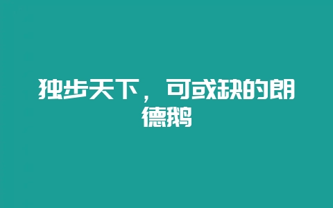 独步天下，可或缺的朗德鹅-会东网
