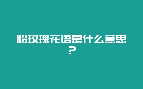 粉玫瑰花语是什么意思？-会东网