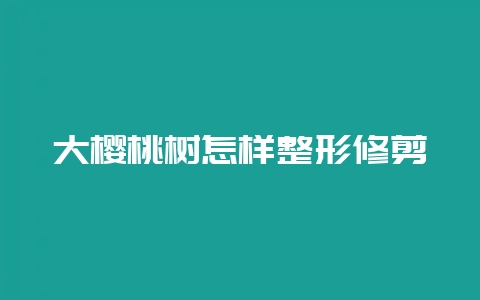 大樱桃树怎样整形修剪-会东网