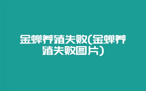 金蝉养殖失败(金蝉养殖失败图片)-会东网
