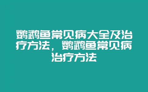 鹦鹉鱼常见病大全及治疗方法，鹦鹉鱼常见病治疗方法-会东网