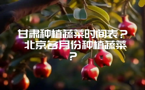甘肃种植蔬菜时间表? 北京各月份种植蔬菜?-会东网