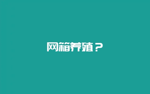 网箱养殖？-会东网