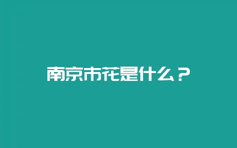 南京市花是什么？-会东网