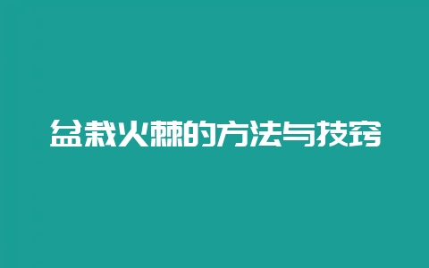 盆栽火棘的方法与技窍-会东网
