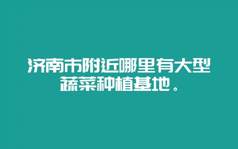 济南市附近哪里有大型蔬菜种植基地。-会东网