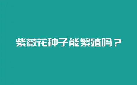 紫薇花种子能繁殖吗？-会东网