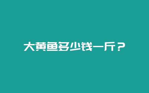 大黄鱼多少钱一斤？-会东网