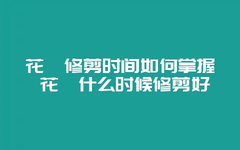 花卉修剪时间如何掌握 花卉什么时候修剪好-会东网