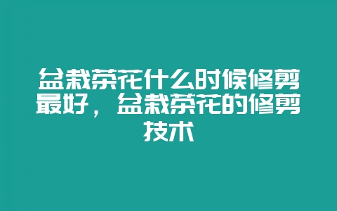 盆栽茶花什么时候修剪最好，盆栽茶花的修剪技术-会东网