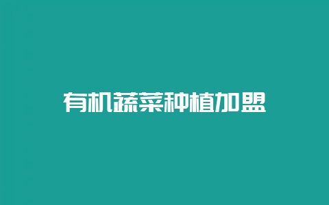 有机蔬菜种植加盟-会东网