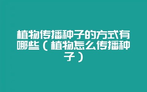 植物传播种子的方式有哪些(植物怎么传播种子)-会东网