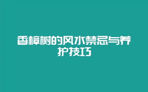香樟树的风水禁忌与养护技巧-会东网