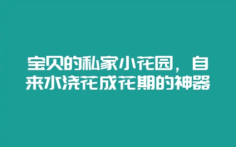 宝贝的私家小花园，自来水浇花成花期的神器-会东网