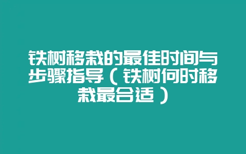 铁树移栽的最佳时间与步骤指导(铁树何时移栽最合适)-会东网