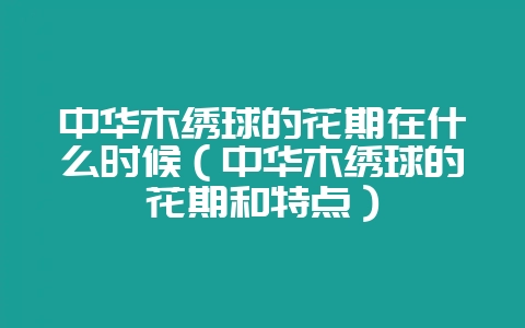 中华木绣球的花期在什么时候（中华木绣球的花期和特点）-会东网
