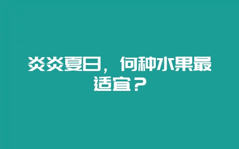 炎炎夏日，何种水果最适宜？-会东网