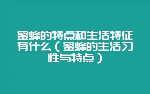 蜜蜂的特点和生活特征有什么（蜜蜂的生活习性与特点）-会东网