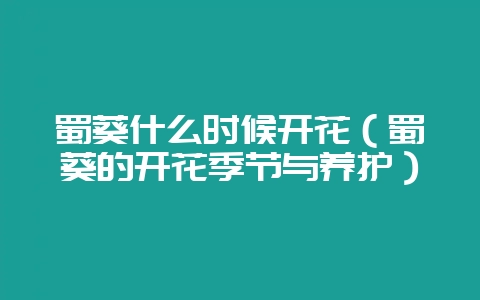 蜀葵什么时候开花(蜀葵的开花季节与养护)-会东网