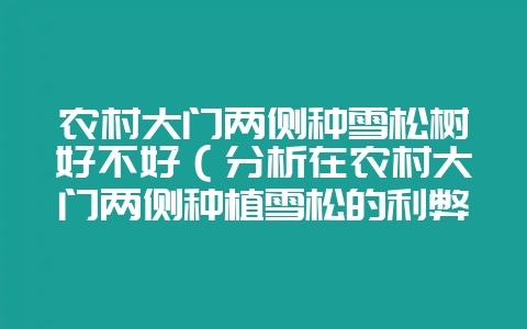 农村大门两侧种雪松树好不好（分析在农村大门两侧种植雪松的利弊-会东网