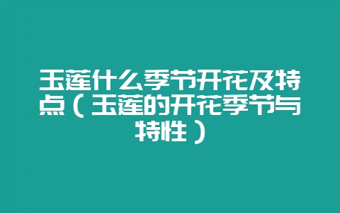 玉莲什么季节开花及特点(玉莲的开花季节与特性)-会东网