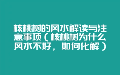 核桃树的风水解读与注意事项（核桃树为什么风水不好，如何化解）-会东网