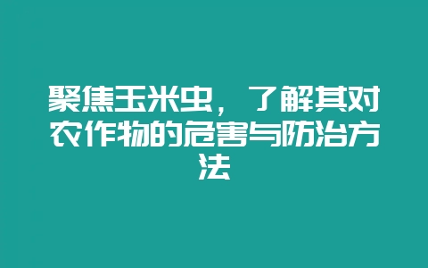 聚焦玉米虫，了解其对农作物的危害与防治方法-会东网