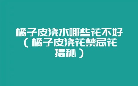 橘子皮浇水哪些花不好（橘子皮浇花禁忌花卉揭秘）-会东网