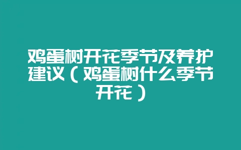 鸡蛋树开花季节及养护建议(鸡蛋树什么季节开花)-会东网