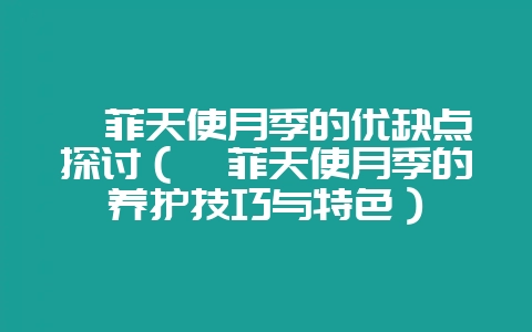 莎菲天使月季的优缺点探讨（莎菲天使月季的养护技巧与特色）-会东网