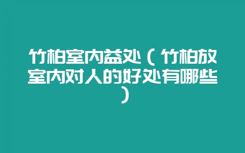竹柏室内益处(竹柏放室内对人的好处有哪些)-会东网