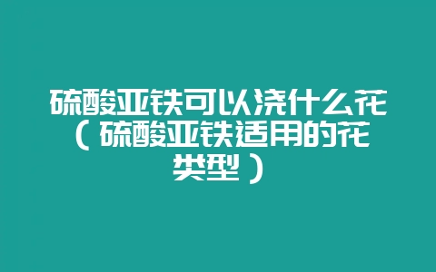 硫酸亚铁可以浇什么花（硫酸亚铁适用的花卉类型）-会东网
