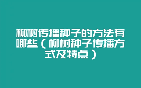 柳树传播种子的方法有哪些(柳树种子传播方式及特点)-会东网
