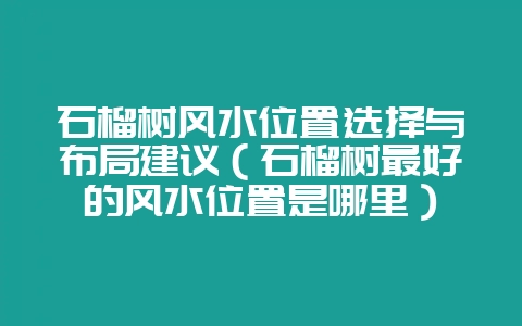 石榴树风水位置选择与布局建议（石榴树最好的风水位置是哪里）-会东网