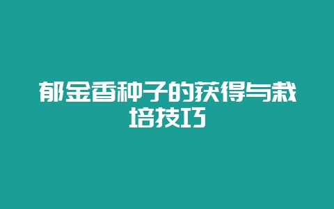 郁金香种子的获得与栽培技巧-会东网