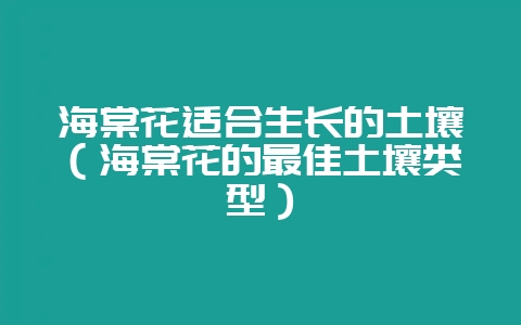 海棠花适合生长的土壤（海棠花的最佳土壤类型）-会东网