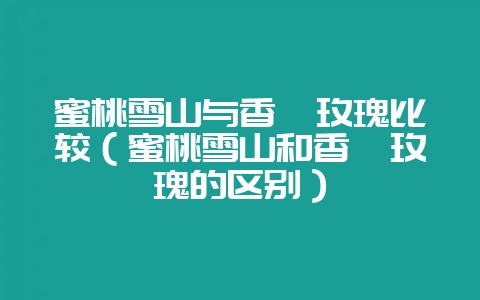蜜桃雪山与香槟玫瑰比较（蜜桃雪山和香槟玫瑰的区别）-会东网