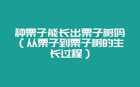 种栗子能长出栗子树吗(从栗子到栗子树的生长过程)-会东网