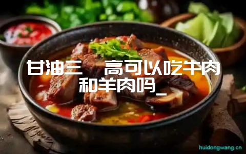 甘油三酯高可以吃牛肉和羊肉吗_-会东网