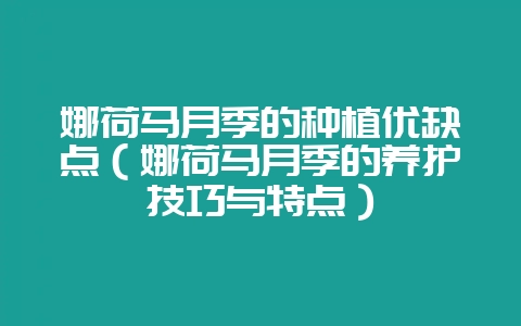 娜荷马月季的种植优缺点（娜荷马月季的养护技巧与特点）-会东网