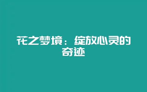 花之梦境：绽放心灵的奇迹-会东网