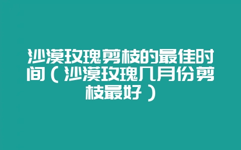 沙漠玫瑰剪枝的最佳时间（沙漠玫瑰几月份剪枝最好）-会东网